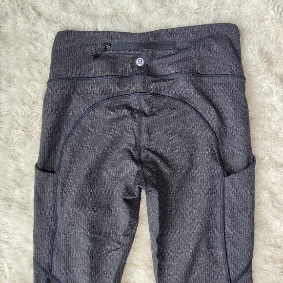 Lululemon Speed Tight V Power Luxtreme Variegated Knit Black Heathered Black 4 - Picture 7 of 8